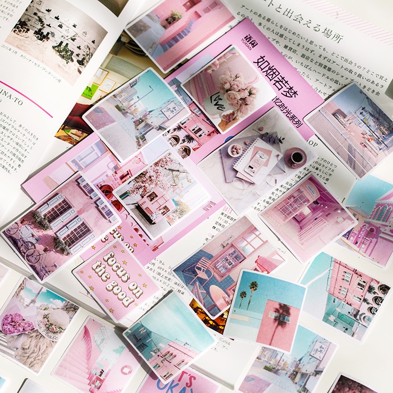 Sticker vintage phong cảnh dán sổ set 60 miếng HD16-K55 DIY Crafts, Scrapbook, Journal, Diary, Planner, Wal Seal Ect