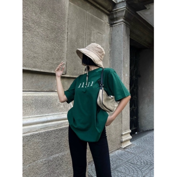 Áo thun nữ HappyFamily - Áo thun Xanh lá 11:11 Hottrend cao cấp