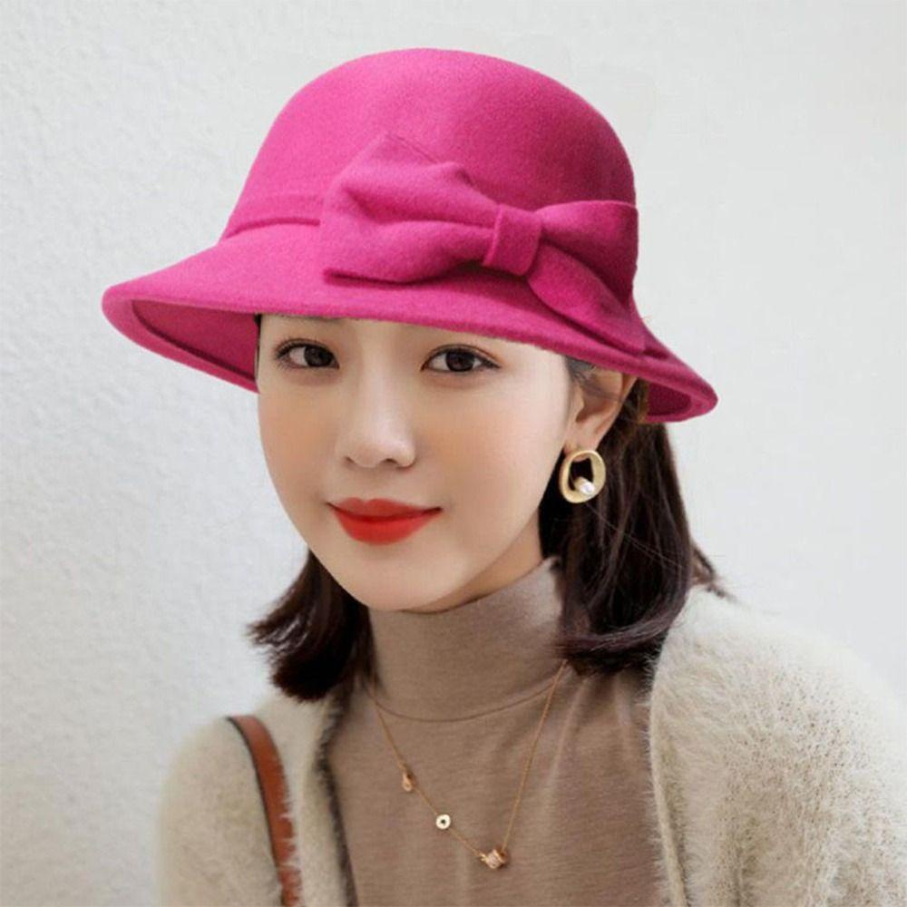 GUSTAVA Nữ Vintage Retro Mũ Bé Gái Người Cá Mũ Len Thanh Lịch Nỉ Nắp Xô