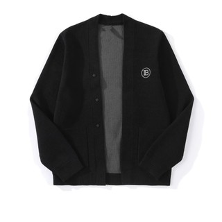 Hàn Quốc Thường Ngày Màu Trơn Áo Len Dài Tay Cardigan Nam Hợp Thời Trang Thu Đông Thẳng Hợp Thời Trang Cardigan Thanh Niên Phổ Biến Mồ Hôi