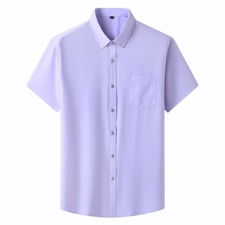 Áo Sơ Mi Tay Ngắn Màu Trơn Co Giãn Tốt Thời Trang Mùa Hè Cho Nam Size Lớn 12XL 10XL 10XL 8XL 7XL