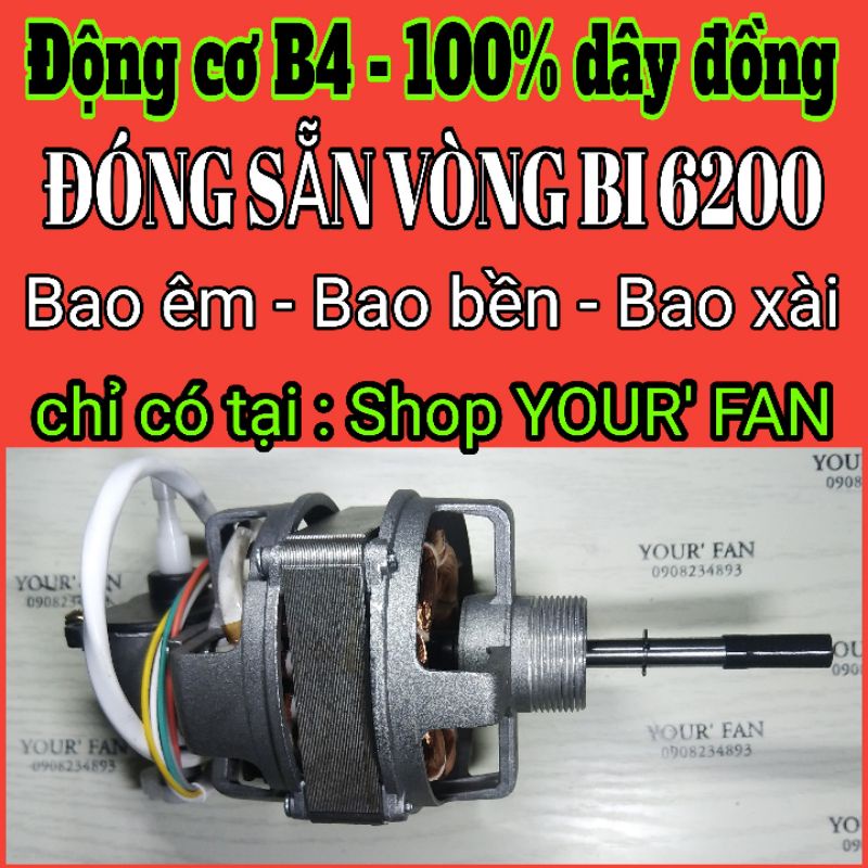 B4c động Cơ Quạt Bạc đạn 6200 B4 100 Dây đồng Tại Shop Your Fan