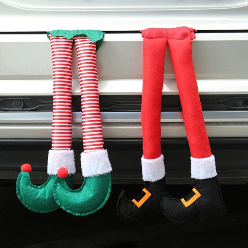 [3C] Trang trí thân xe tự động Chân ông già Noel Elf Trang trí Giáng sinh Tiệc trang trí Giáng sinh Phụ kiện mặt dây chuyền cây Giáng sinh Trang trí cho tất cả các xe hơi