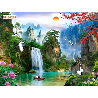 Tranh Sơn Thủy 3D Nhiều Kích Thước Lựa Chọn