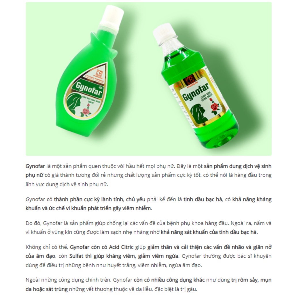 sản phẩm - Dung Dịch Vệ Sinh Phụ Nữ Gynofar - Nước Rửa Phụ Khoa Gynofar CÓ CHE TÊN Yubin1211