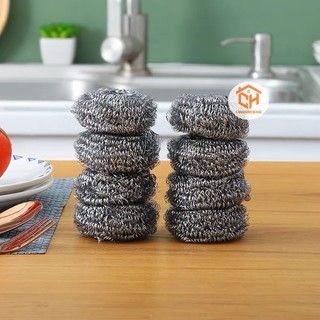 Cọ Xoong Nồi Bằng Thép Không Rỉ, Búi Cọ Đánh Xoong Siêu Bền Vệ Sinh Sạch Sẽ Cam Homeware