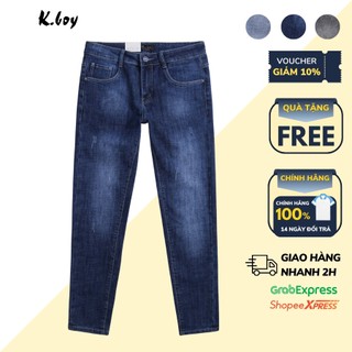 Quần jean nam trơn KBOY SHOP quần bò form regular fit trẻ trung ,chất bò cao cấp với 3 màu bassic - QJN02