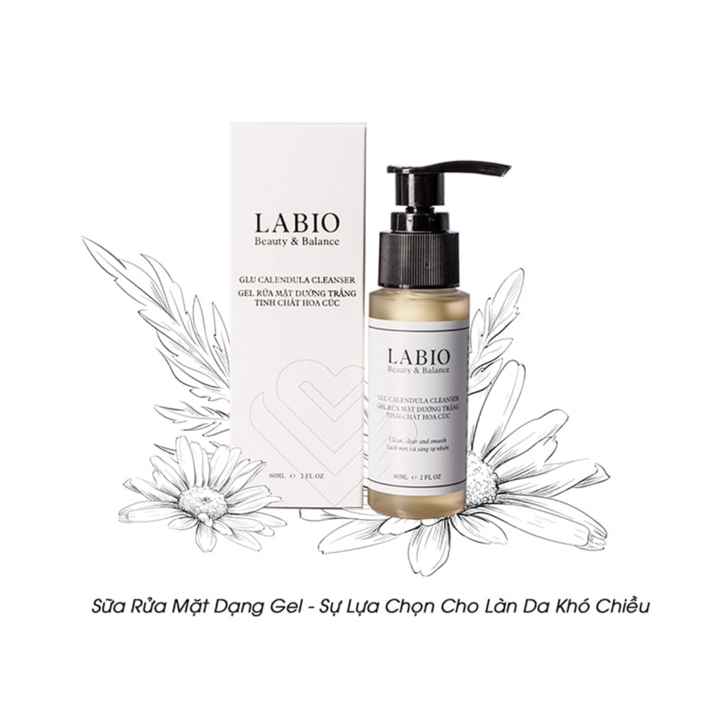 Ảnh Gel Rửa Mặt LABIO Tinh Chất Cúc Tâm Tư 60ml - Sạch Sâu, Kiềm Dầu, Ngừa Mụn Với Kẽm PCA 3