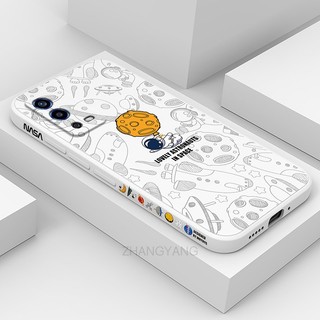 ốp lưng oppo a55 4G Ốp Điện Thoại Silicone TPU Mềm Họa Tiết Phi Hành Gia Có Dây Đeo Cho oppo a55 4G