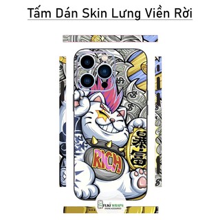 Miếng dán Skin Mặt lưng Mèo Rich FULL VIỀN Dành Cho 15 pro max 14 pro max 13 pro max 12 pro max 11 pro max - Fukishop