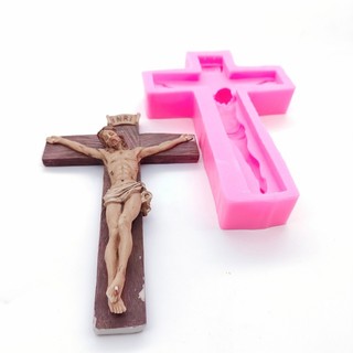 DIY Crucifix Silicone Mold Wall Hanging Cross-Pendant Epoxy Resin Mold Home Wall