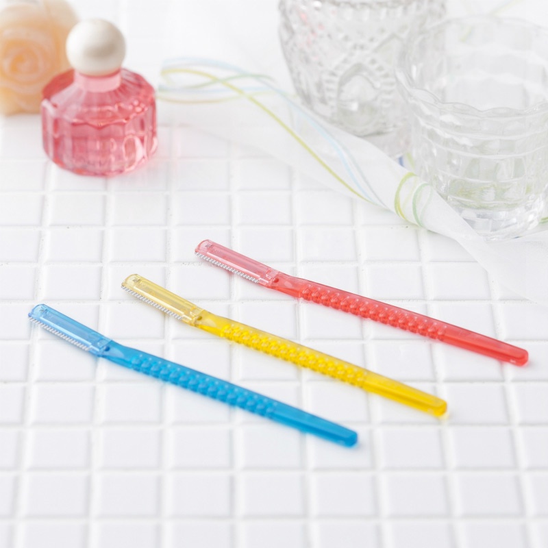 Dao Cạo Lông Mặt Lưỡi Đơn Kai Can EyeBrow 06685 Caml - 3P4 (Set 3 cây)