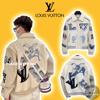 Louis Vuitton Multi-Patches Mixed Leather Varsity Blouson Milky White Men's  - FW22 - US