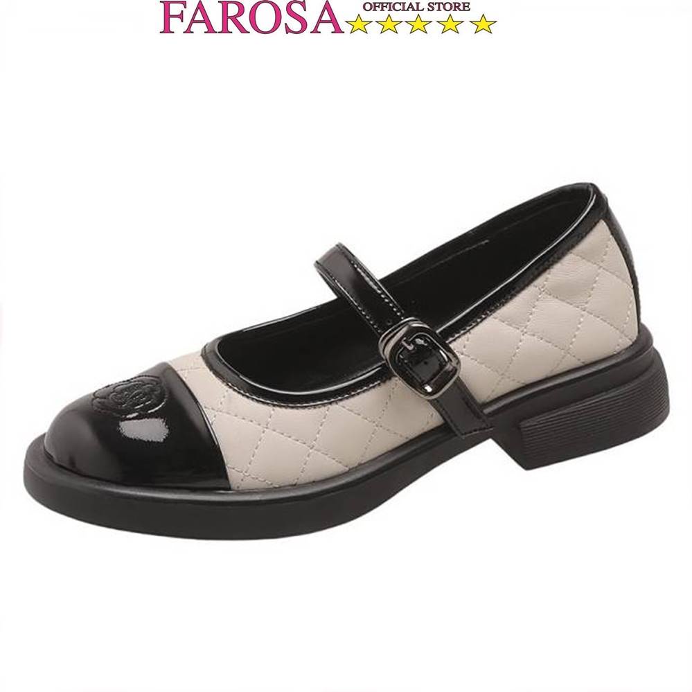 Giày Mary Jane nữ trần chỉ da mềm thêu hoa FAROSA - K31 dáng búp bê mẫu mới cực hót trend