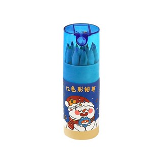 Hộp 12 Bút Sáp Màu Kèm Gọt Bút Chì Noel Giáng Sinh - Thỏ Hồng VPP
