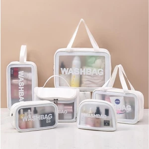 Combo 6 Túi mỹ phẩm trong suốt washbag nhựa PVC da Pu 3 màu đi bơi đi biển du lịch H1991 (mẫu mới)