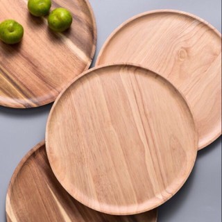 Dĩa gỗ khay gỗ tròn MyCook đựng đồ ăn, trái cây, mâm gỗ decor chụp ảnh nhiều kích thước
