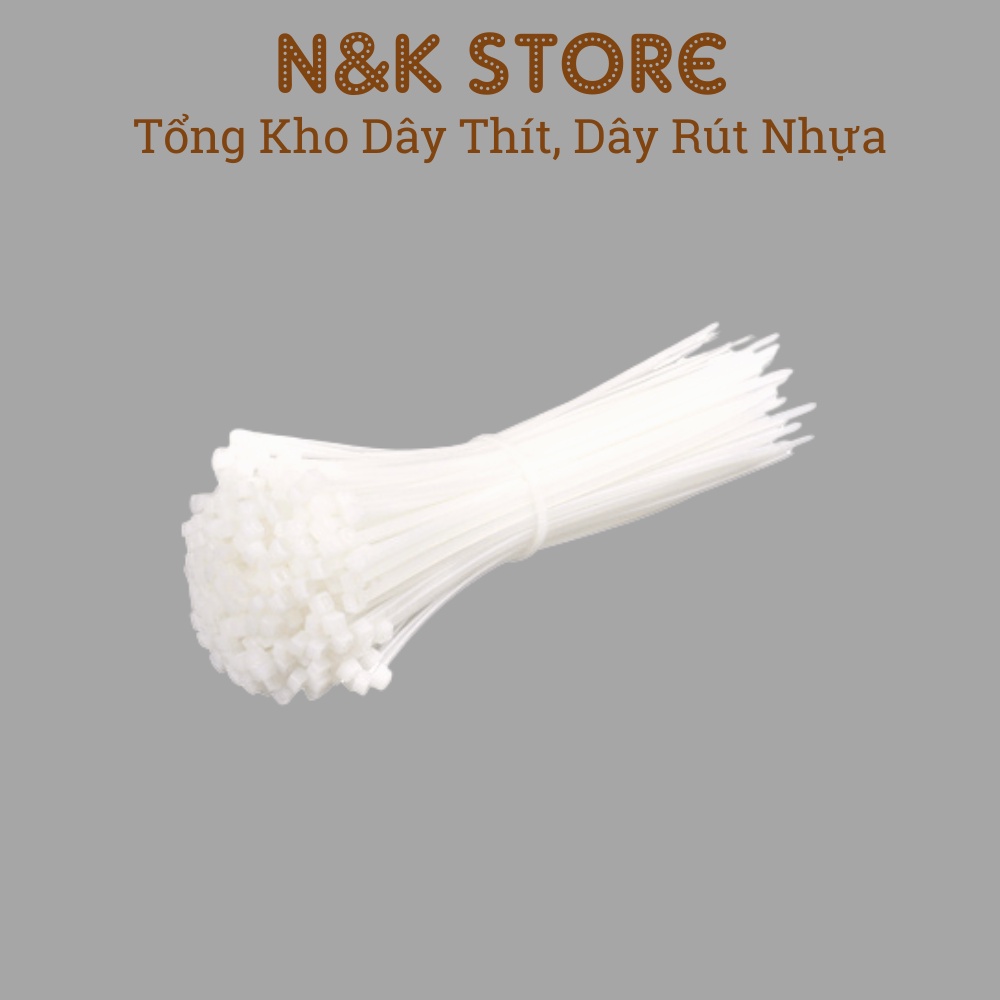 Túi 240c dây thít nhựa 4x250mm, lạt nhựa dài 25cm, dây rút nhựa đen trắng bền dẻo