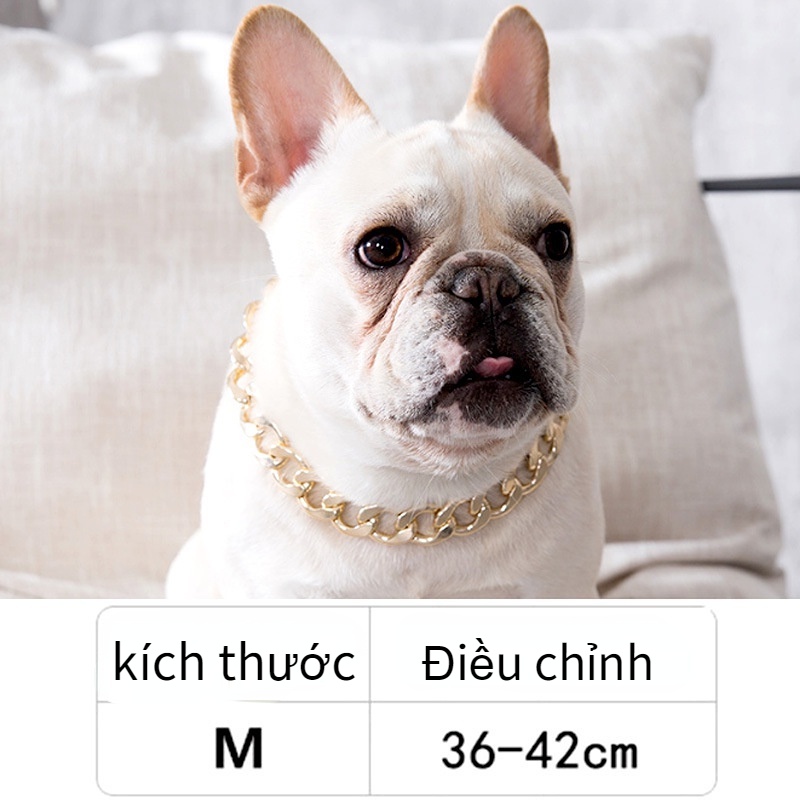Vòng Cổ Mặt Hình Chó Bull Màu Vàng Vừa / Nhỏ Phong Cách Pháp Thời