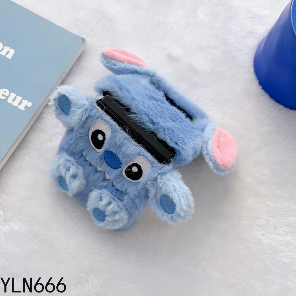 Ốp điện thoại hình hoạt hình thời trang Stitch Fluffy cho Samsung Galaxy Z Flip 3 4 5 6 7FE 7 5G Cover Thiết kế độc đáo dễ thương Vỏ tay ấm áp sang trọng cho Z Flip 3 4 Vỏ bảo vệ điện thoại di động