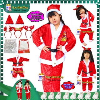QUẦN ÁO ÔNG GIÀ NOEL BỘ ĐỒ NOEL CHO BÉ TỪ 1 - 10 TUỔI CHẤT VẢI NHUNG CAO CẤP - ĐỒ HÓA TRANG ÔNG GIÀ NOEL