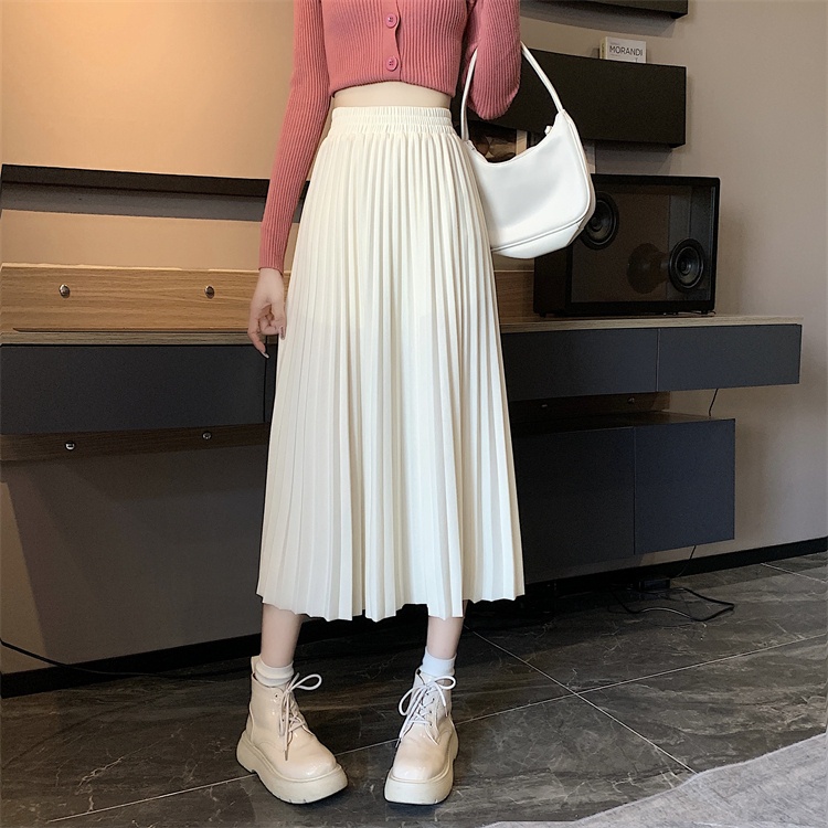 Chân Váy Midi Dài Bigsize(60kg đến 95kg) Dáng Qua Gối Lưng Chun Co Dãn Che Bụng Tôn Eo Dễ Thương CV12