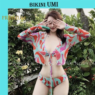 BIKINI 2 MẢNH HỌA TIẾT KÈM ÁO KHOÁC CAO CẤP- BIKINISTORE