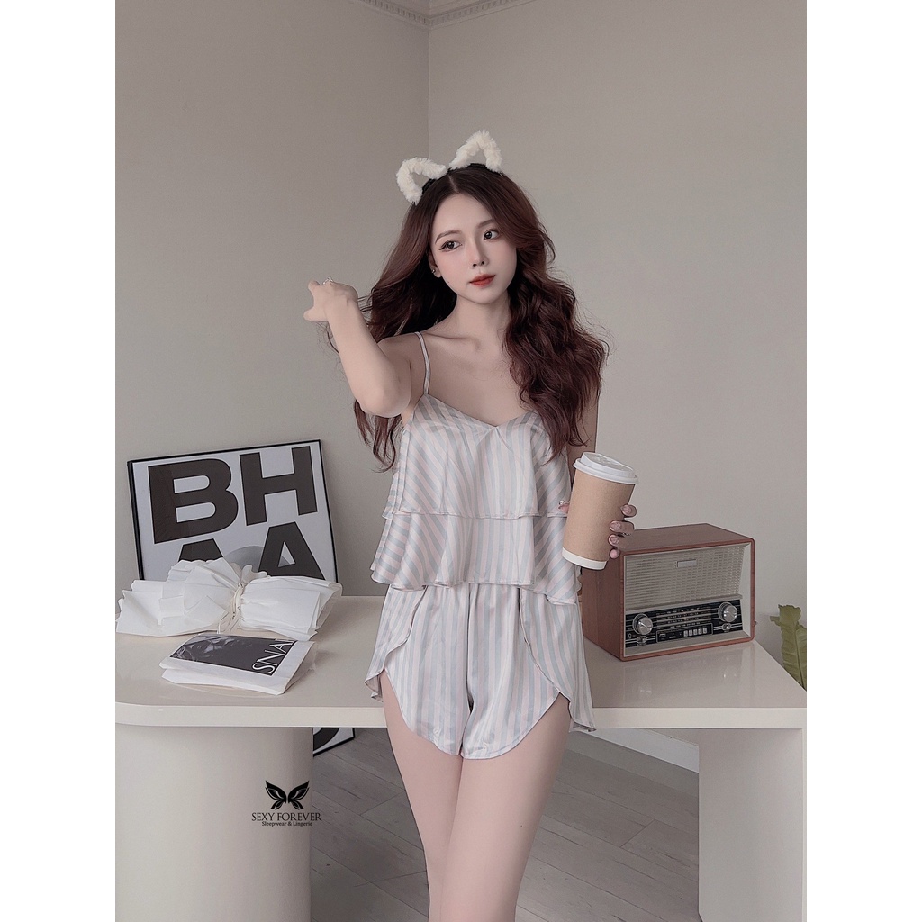 Sexy Forever Bộ Ngủ lụa dễ thương Candy