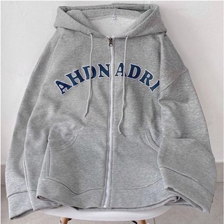 Áo Khoác Nỉ Bông AHDNADRI Form Rộng Unisex Nam Nữ, Áo Hoodie Zip Phong Cách Hàn Quốc Ảnh Thật