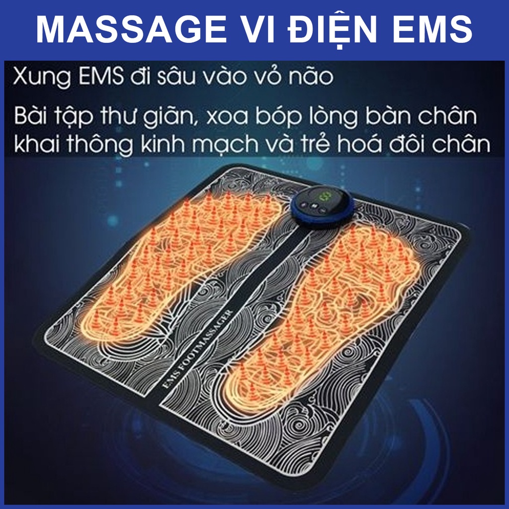 Thảm massage chân EMS cao cấp có màn hình hiển thị giúp lưu thông khí huyết