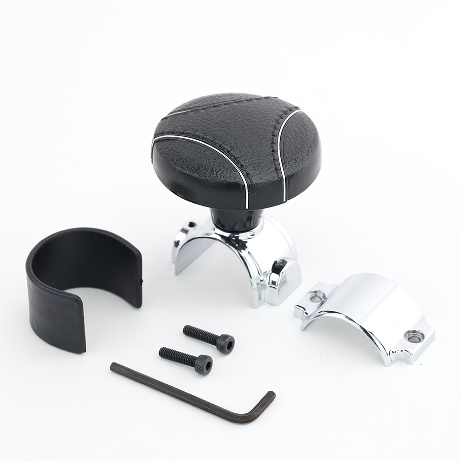 Tay Quay Trợ Lực Vô Lăng Ô Tô CIND JM-7613BS Màu Đen Chỉ Bạc -