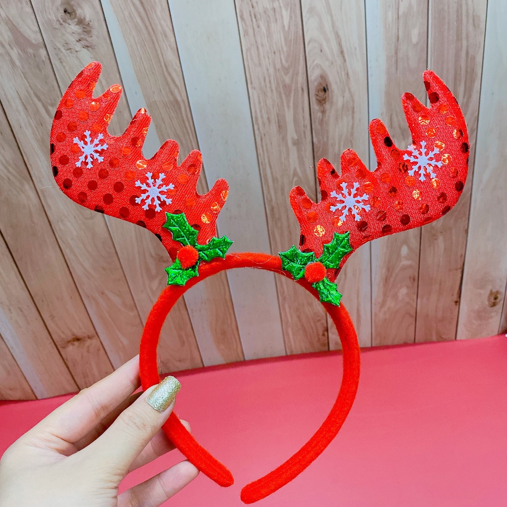Đồ Chơi Noel Giánh Sinh Băng Đô Cài Tóc Bờm Cài Tóc Tuần Lộc Noel Cho Bé Gái - Đồ Chơi Cho Bé PUKAPI