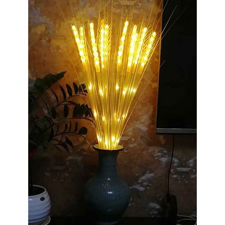 Bó 10 Cây Bông Lúa đèn led màu vàng ấm trang trí ngày tết