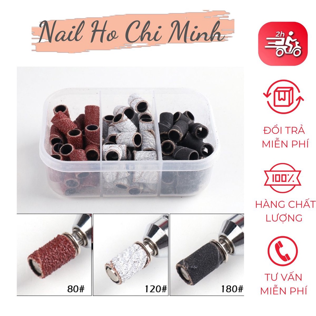 [Tặng cây đầu mài] Hộp đầu mài giấy nhám mix 3 size chuyên dụng cho dân làm móng
