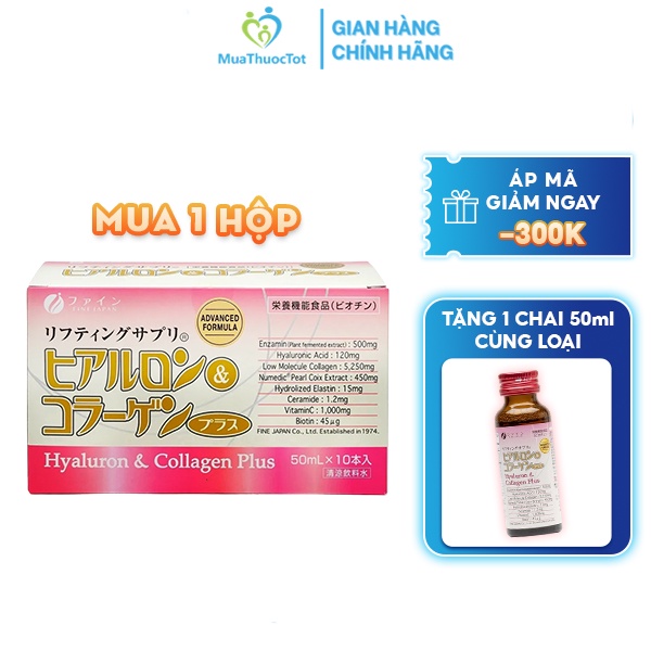 Nước Uống Collagen Nhật Bản Fine Japan Hyaluron & Collagen Plus 50ml