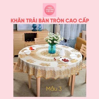Khăn Trải Bàn Tròn Bằng Nhựa PVC Cao Cấp Chống Thấm Nước Đường Kính 1m5 Và 1m8