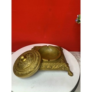 Gạt Tàn Vuông Vàng Bằng Đồng Hàng Đẹp