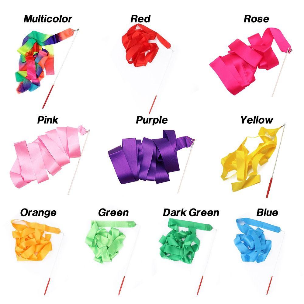 CQCJ Dance Ribbon Rainbow Stick Ballet Streamer 2M Ruy băng thể dục nghệ thuật