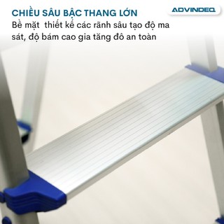 Thang nhôm gấp gọn chữ A ADVINDEQ ADL806 4 bậc - 5 bậc - 6 bậc - Tải trọng 150kg - Đế cao su