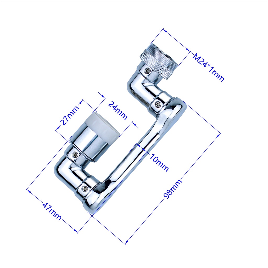Đầu Nối Vòi Nước INOX Thông Minh Xoay 1080° Cho Bồn Rửa Chén Với 2 Chế Độ Phun Nước Tiết kiệm