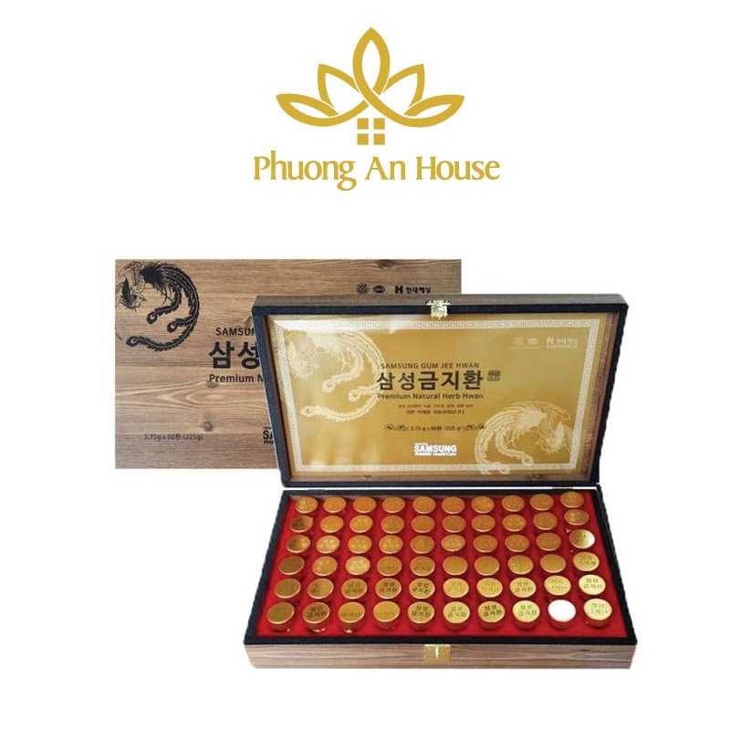 An cung ngưu hoàng hoàn Hàn Quốc hộp gỗ 60 viên