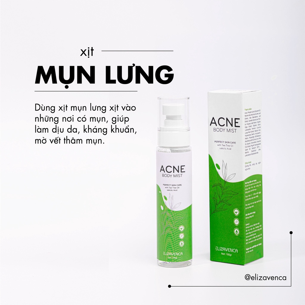 [Combo 2 Chai] Xịt giảm mụn lưng, viêm nang lông Elizavenca