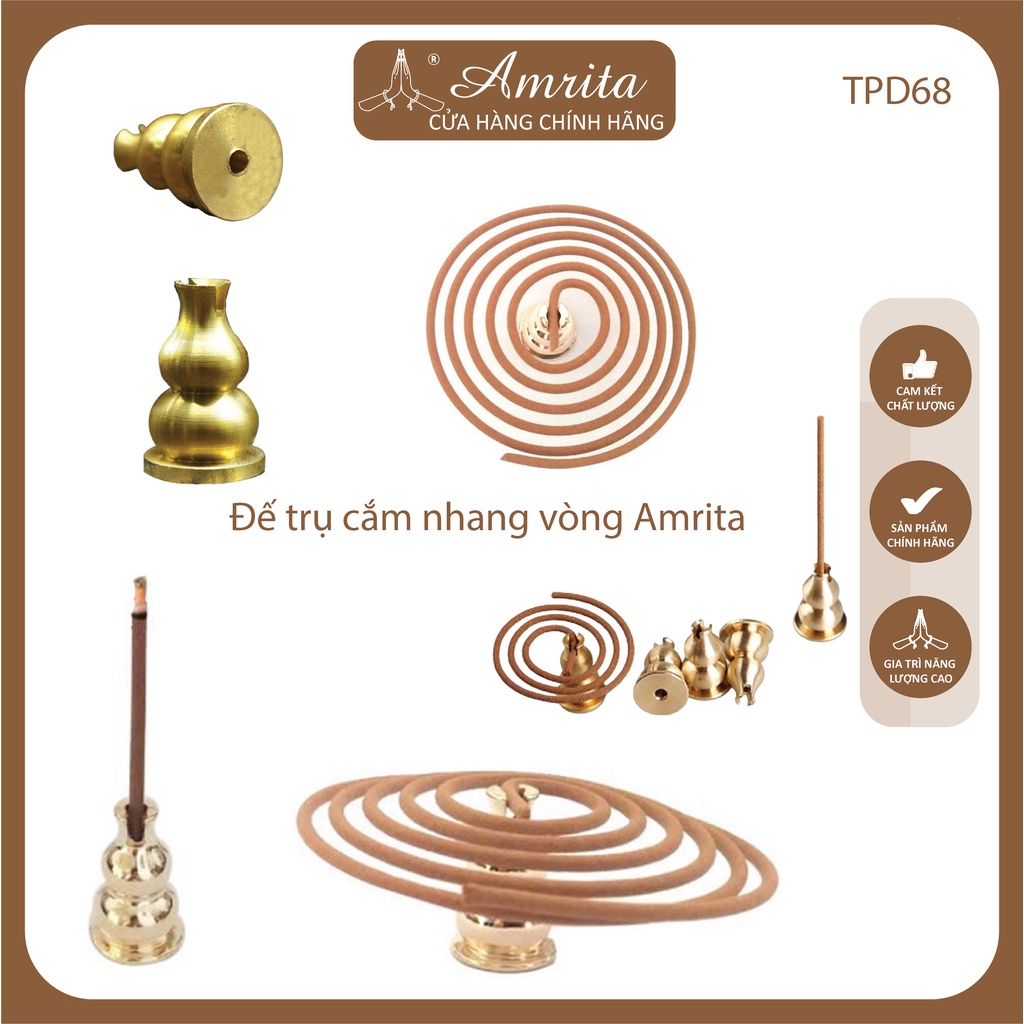 Trụ cài hương vòng, thắp hương, để lư xông trầm combo 10 trụ - Amrita