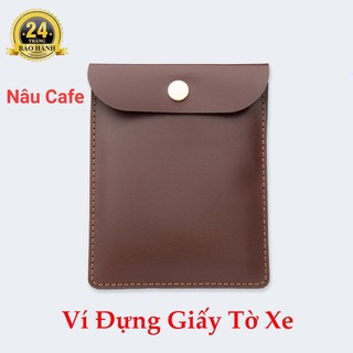 Ví Da Bò Thât Đựng Giấy Tờ, Đăng Kiểm Xe Ô Tô 1 ngăn Nhiều màu sắc Bảo hành 2 năm, Khắc tên và số điện thoại chủ xe