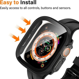 Vỏ PC cứng Kính cường lực bảo vệ màn hình Vỏ bảo vệ cho Apple Watch iwatch Ultra 3 2 49mm