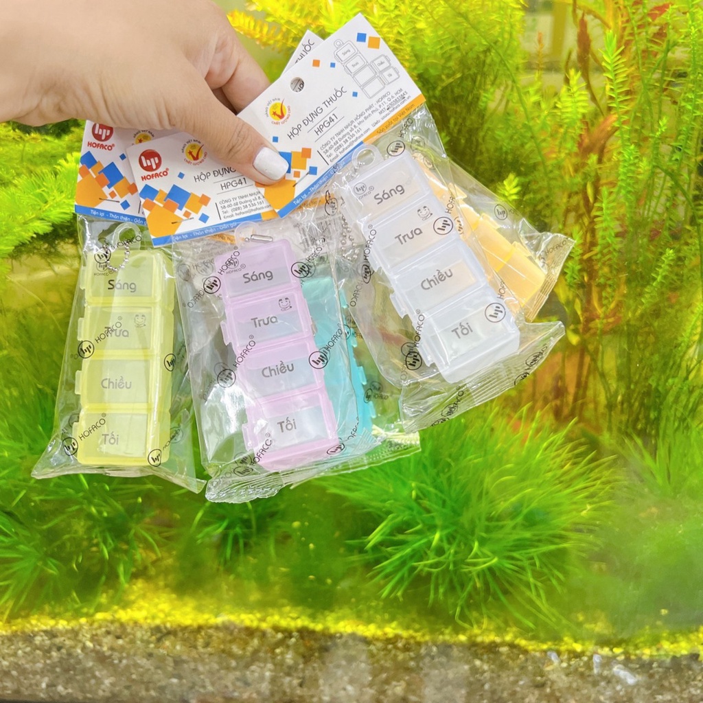 Hộp chia thuốc theo ngày (4 ngăn Hofaco ) an toàn tiện lợi người sử dụng