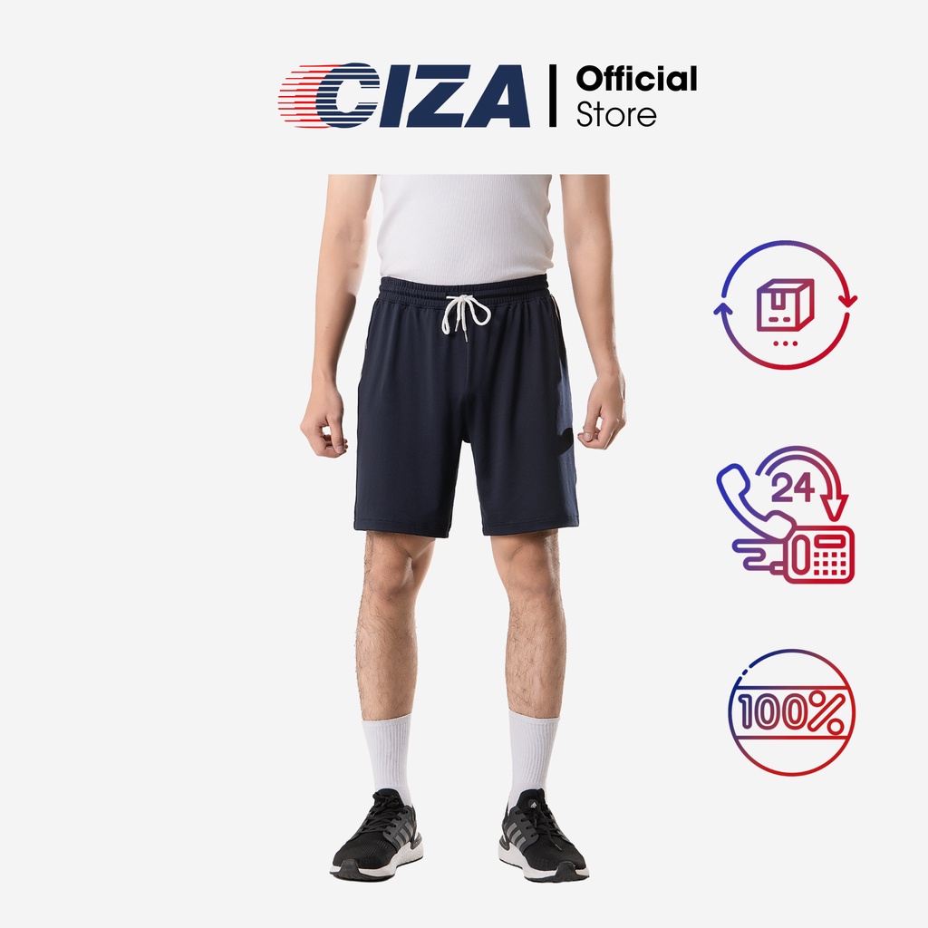 Quần đùi short thun ngắn nam CIZA phong cách thể thao cao cấp trẻ trung size S M L XL navy QSTR30