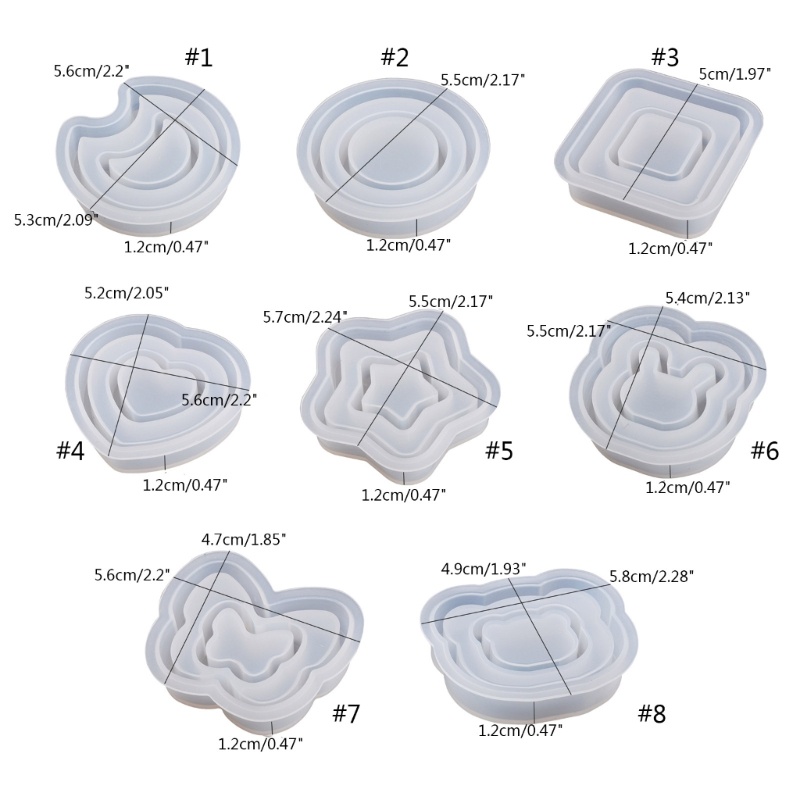 Bộ Khuôn Lắc Resin + 10 Khuôn Silicone Làm Bánh Hình Gấu / Ngôi Sao / Mặt Trăng
