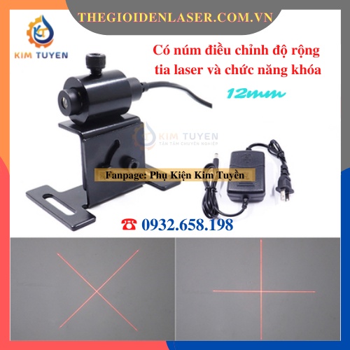 Đèn laser chữ thập ánh sáng đỏ 5mW phi 12mm có điều chỉnh tia cho ngành ...