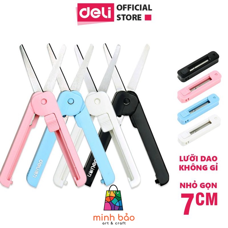 KÉO MINI GẤP GỌN TIỆN LỢI DELI 6072 (CẮT GIẤY, CẮT LƯỚI CẦU LÔNG ...